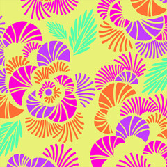 Fototapeta na wymiar Floral seamless pattern. Hand drawn. For textile, wallpapers, print, wrapping paper. Vector stock illustration.