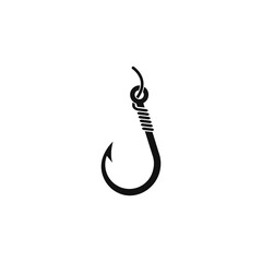 Fishing hook logo vector icon illustration - obrazy, fototapety, plakaty