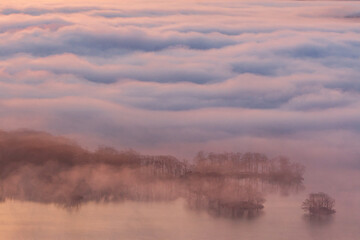 大沼公園　日暮山からの夜明けの大沼