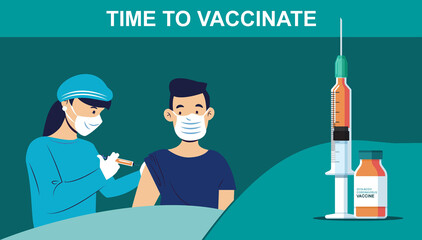Infographic poster about Covid-19 vaccination - Time to Vaccinate