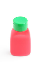 Red bottle on white background