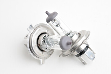 Halogen bulb for a car on a white background