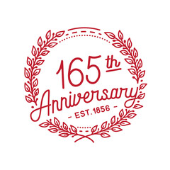 165 years anniversary logo collection. 165th years anniversary celebration hand drawn logotype. Vector and illustration.