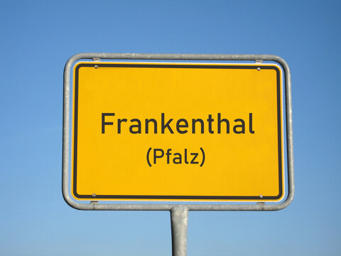 Ortsschild Frankenthal (Pfalz)