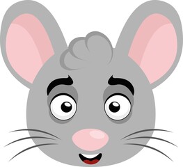 Vector illustration of the head of a cartoon mouse




