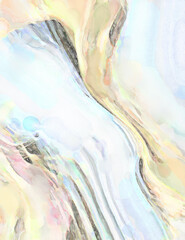 Watercolor brushstrokes. Modern art. Abstract texture. 2d illustration. Expressive handmade watercolors on surface. Colorful backdrop. Multi color backdrop. Contemporary wall art.