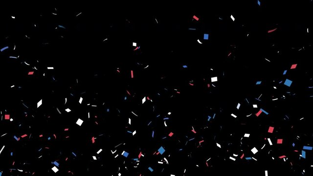 Red Blue and White Color Confetti with QuickTime Alpha Channel Prores4444.