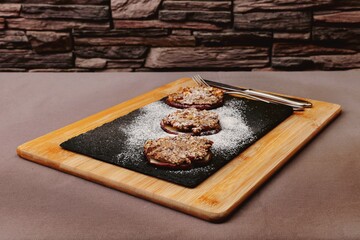 vegetarian dish of apples healthy food delicious breakfast for children