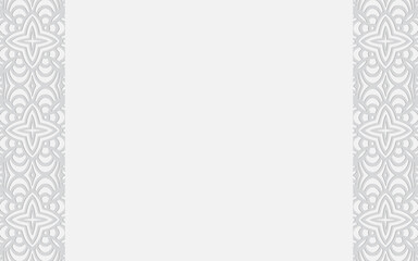 3D geometric convex pattern with vertical inserts in the form of an ornament. Ethnic abstract oriental white background.Texture for design and decoration. 