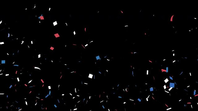 Red Blue and White Color Confetti with QuickTime Alpha Channel Prores4444.