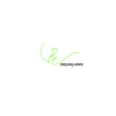 BE initial handwritten calligraphy, for monogram and logo