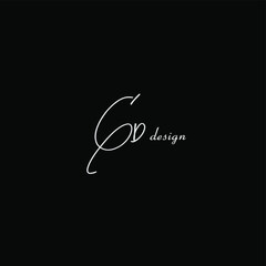 GD initial handwritten calligraphy, for monogram and logo