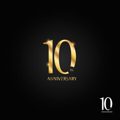 10 years anniversary logo, icon and symbol vector illustration