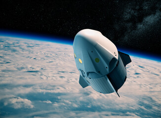 New Commercial Spacecraft Above Clouds