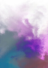 Abstract colorful watercolor on white background. Digital art painting.