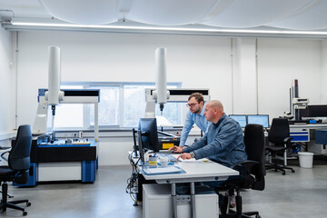 Expertise working on computer while sitting at office