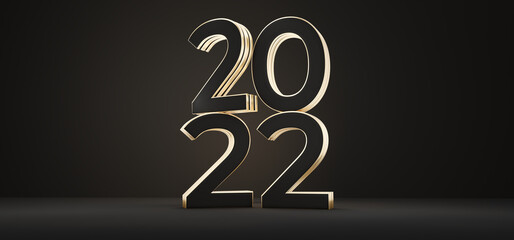 2022 golden year symbol 3d-illustration