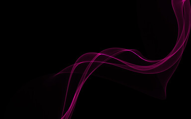 Dark abstract background with a glowing abstract waves