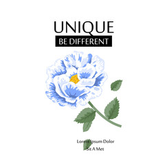 Flower isolated on white background. Flower modern design for t-shirt, print material, cloth and textile. Useful for invite and wedding card, wallpaper and greeting card. Flower vector illustration