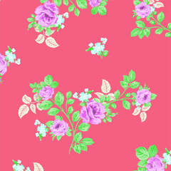 Floral seamless pattern. Hand drawn. For textile, wallpapers, print, wrapping paper. Vector stock illustration.