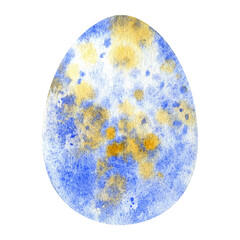 Hand drawn watercolor of easter egg. isolated on white background Stock illustration of holiday symbol.