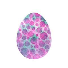 Hand drawn watercolor of easter egg. isolated on white background Stock illustration of holiday symbol.