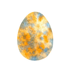 Hand drawn watercolor of easter egg. isolated on white background Stock illustration of holiday symbol.