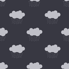 Raining clouds Seamless Pattern Background. Vector design for paper, cover, wallpaper, fabric, textile, interior decor and other project.