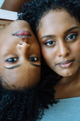 Obraz premium Close up two african woman next to each other portrait