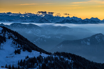 alps mountain winter snow panorama at sunrise ice snow germany austria landscapes