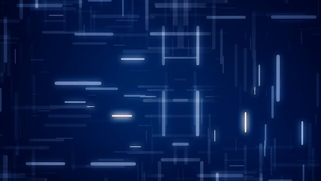 Blue shiny hi-tech motion background animation with glow lines motions on a blue. Seamless loop backdrop. 