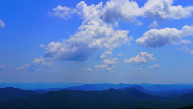 Clouds over the Blue Ridge Mountains of North Carolina, time lapse