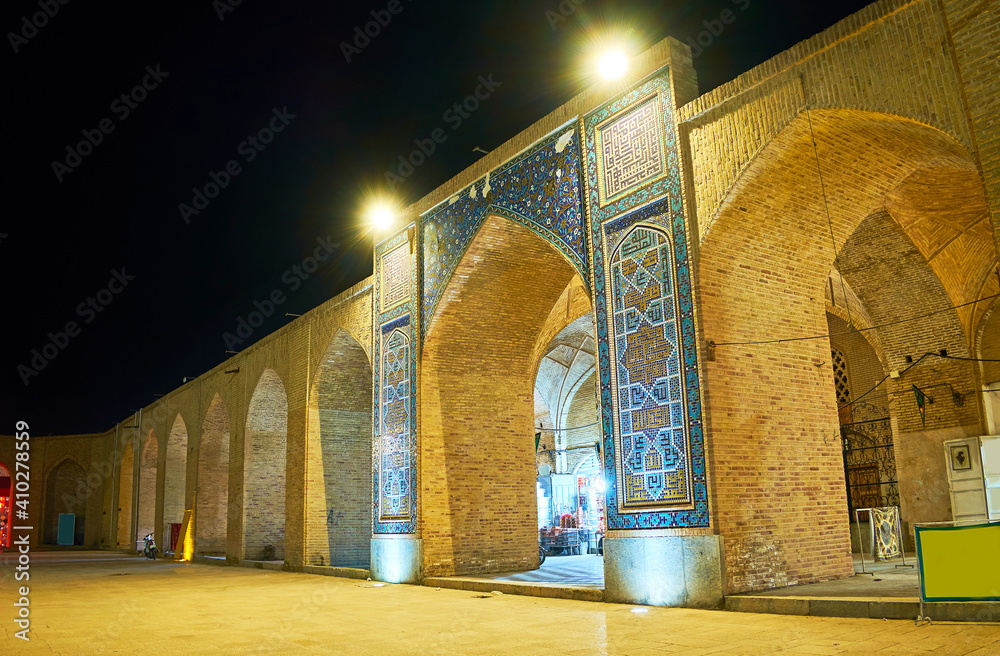 Poster Evening in Kerman Grand Bazaar, Iran