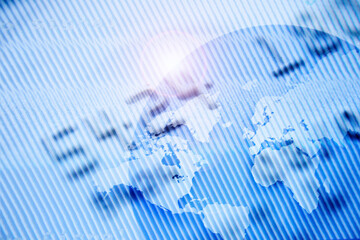 Credit card with world map, studio shot