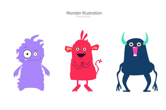 Cute monster character with colorful colors.