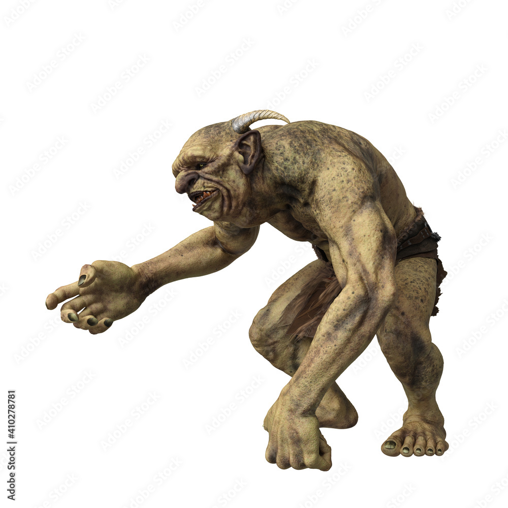 Wall mural fantasy troll holding out hand in friendly gesture. - Wall murals