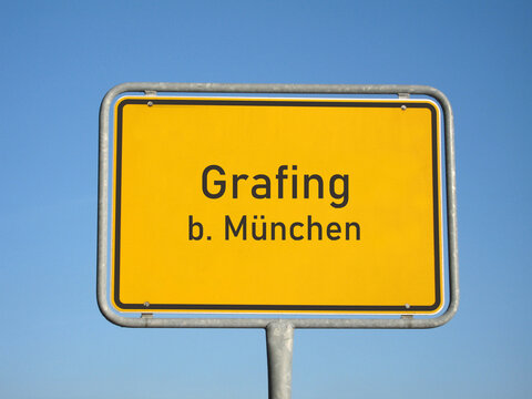 Ortsschild Grafing bei M&uuml;nchen