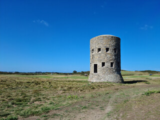 Fototapeta na wymiar Guernsey Channel Islands, L'Ancresse Loophole Tower no 6