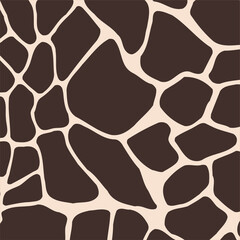 Seamless pattern with giraffe fur print. Vector illustration. Exotic wild animalistic texture. Seamless camouflage background for fabric, textile, design, cover, wrapping.