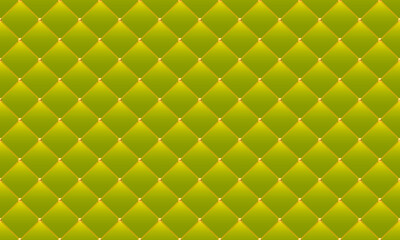 Luxury yellow background in retro style with golden chains and beads. Seamless vector illustration. Upholstery background.