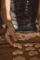  Heart-shaped pastry dough, ready for baking