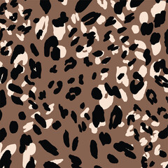 Abstract animal skin leopard seamless pattern design. Jaguar, leopard, cheetah, panther fur. Seamless camouflage background for fabric, textile, design, cover, wrapping.