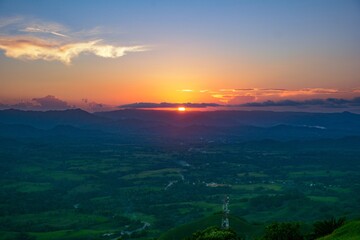 sunset in the mountains