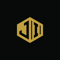 Initial letter JI hexagon logo design vector