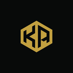 Initial letter KA hexagon logo design vector