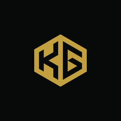 Initial letter KG hexagon logo design vector