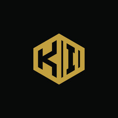 Initial letter KI hexagon logo design vector