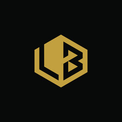 Obraz premium Initial letter LB hexagon logo design vector