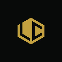 Initial letter LC hexagon logo design vector