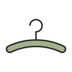 Clothes hanger icon in flat design style. Fashion shopping concept for web and mobile UI design, ecommerce element.